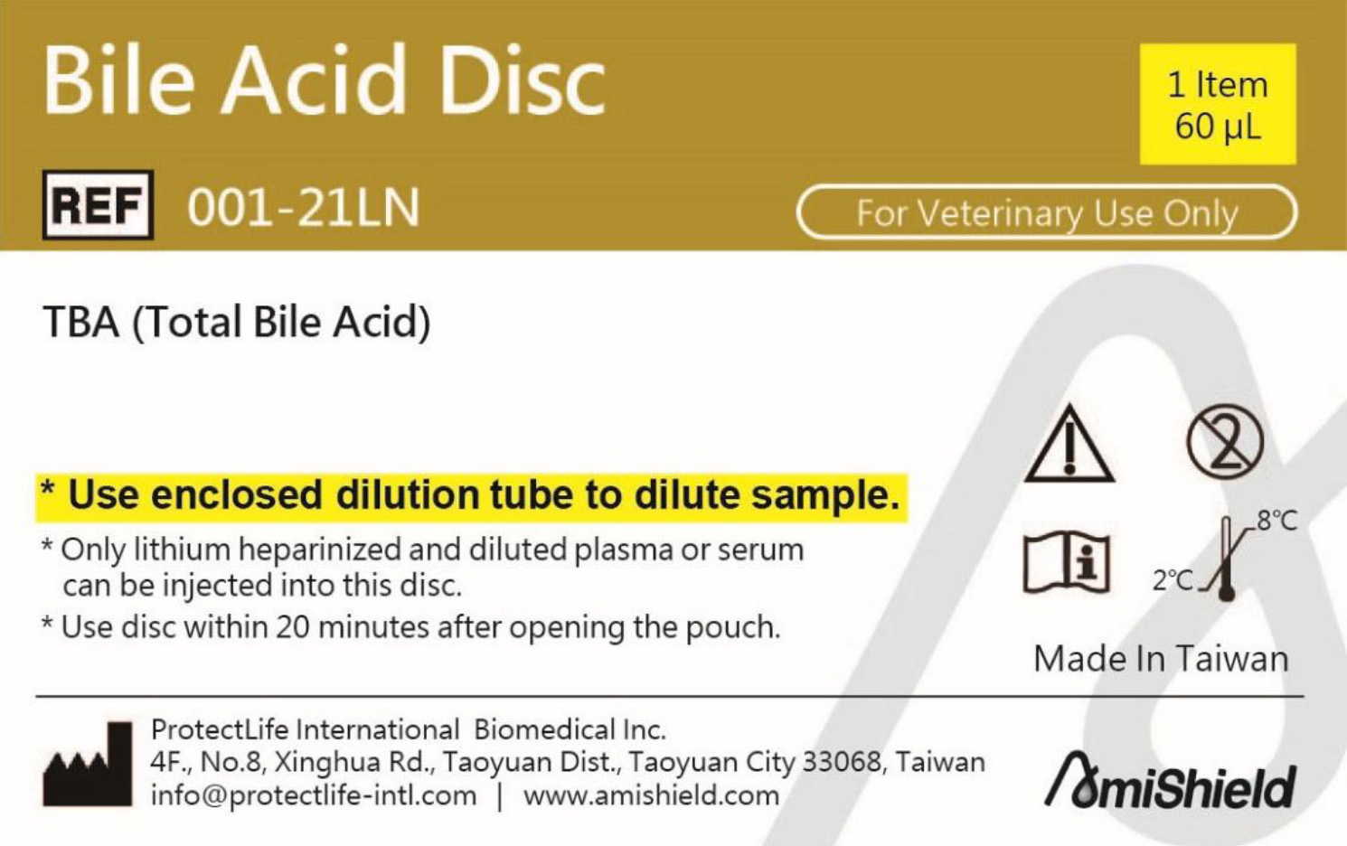 AmiShield Bile Acid Disc Label